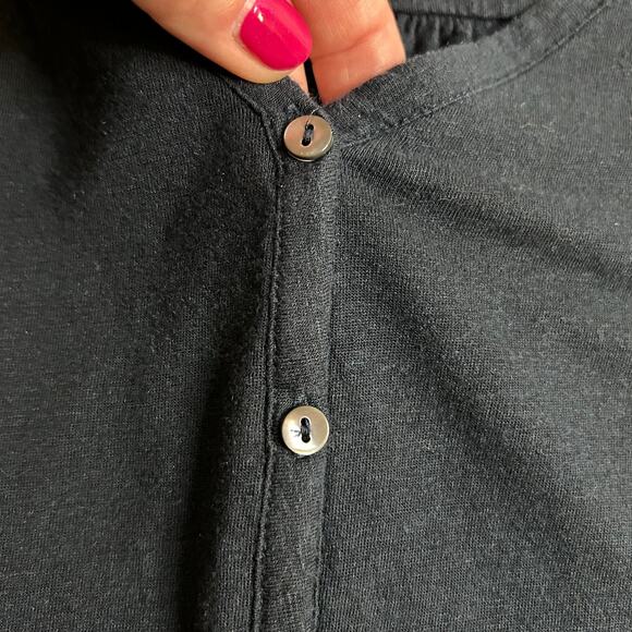 J. Jill V-Neck Tank Front Buttons‎ Linen Blend Navy Blue Womens Large Tall - Picture 4 of 12